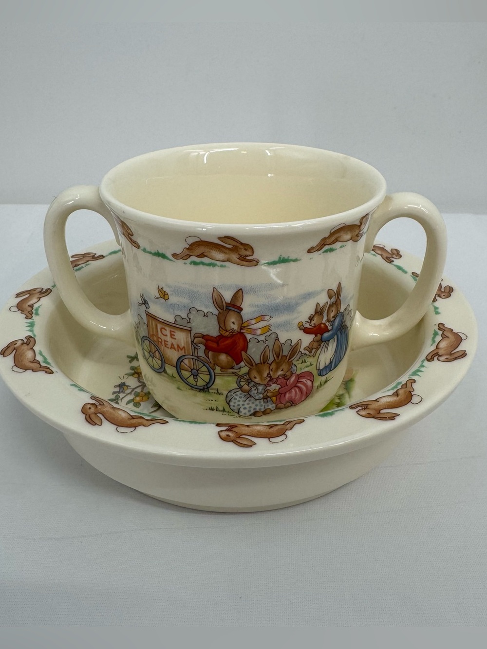 Bunnykins Royal Doulton Bone China Ltd 1936 Cup & Bowl Baby Child Dishes